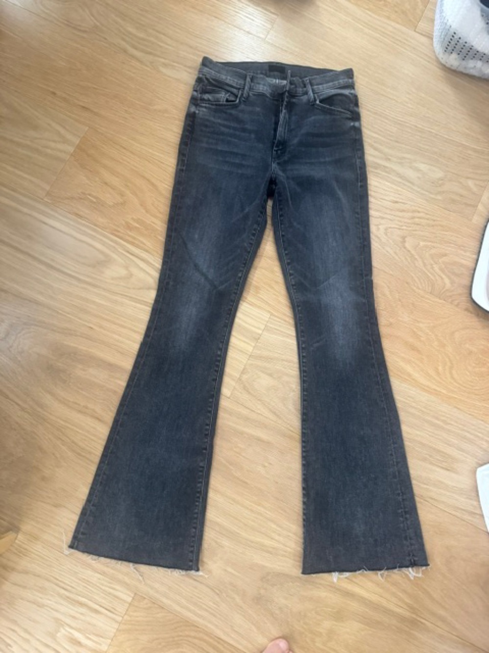 MOTHER Women's Dark Gray Skinny Flare Jeans